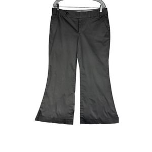 Gap Womens Dress Pants SZ 12 Straight fit Flared Leg Gray Cotton Stretch Ankle